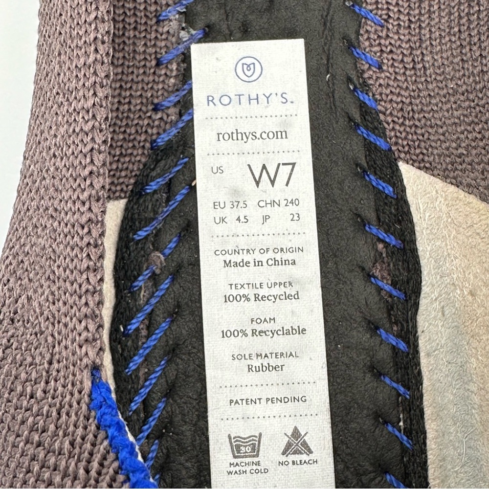 Rothy’s The Point Women’s 7W US Purple Flats Slip On Casual Shoes - Picture 7 of 9